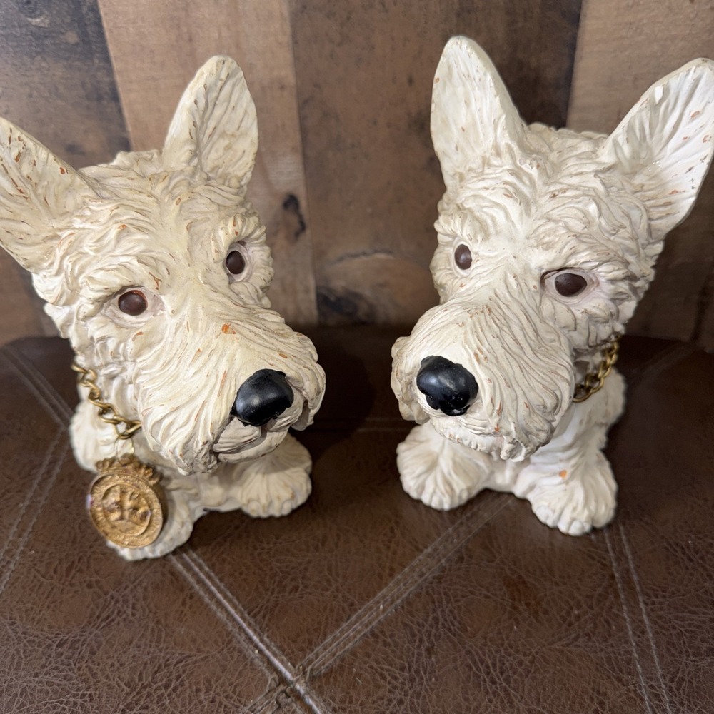 Vintage Chris Madden Home JCPenney Scottish Terrier Scottie Dog Bookends Pair